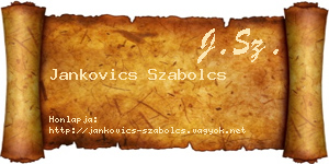 Jankovics Szabolcs névjegykártya